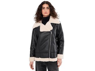 Vince Camuto Zip Front Jacket with Collar Womens Jacket Birch : LG, Polyester