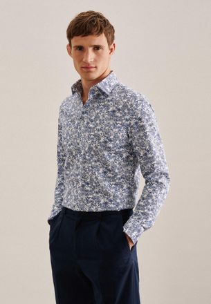 Seidensticker Businesshemd SEIDENSTICKER Slim, Herren, Gr. M (40), normale &Auml;rmell&auml;ngen, blau (hellblau), 60% Baumwolle, 35% Polyester, 5% Elasthan, gebl&uuml;mt, slim fi