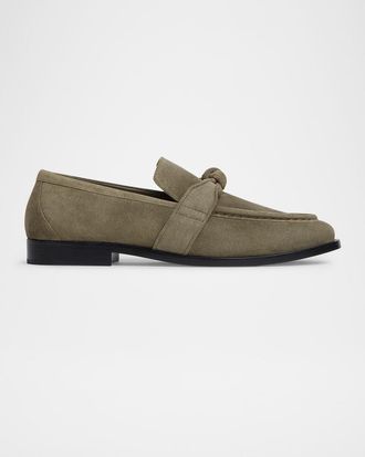 Bottega Veneta Mens Astaire Knot Suede Loafers