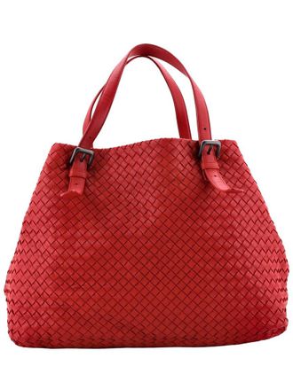 Bottega Veneta Red Intrecciato Nappa A-Shape Tote Large (Authentic Pre-Loved)