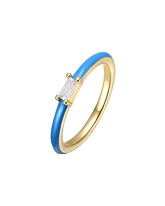 Rachel Glauber 14K Plated Cz Stackable Ring