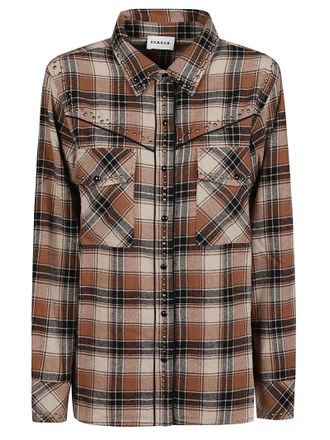 P.A.R.O.S.H. Plaid Cotton Cowboy Shirt with Stud Detailing