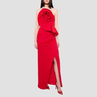Black Halo Augustina Maxi Gown In Crimson