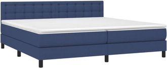 vidaXL Vidaxl - Cama Box Spring Con Colch&oacute;n Tela Azul 200x200 Cm