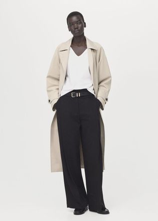 Mango Maglietta cotone collo a V bianco - Donna - XXS - MANGO