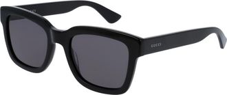 Gucci Vierkante Zonnebril - Heren - Zonnebrillen - Zwart - 54 MM - Nylon - Accessoires