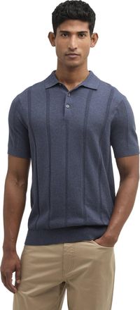 Barbour Donkerblauwe polo Barbour met streep structuur donkerblauw