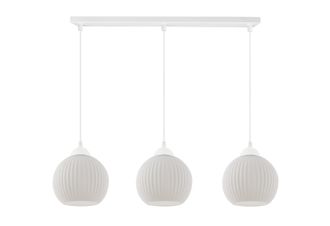 OEM L&aacute;mpara Colgante Riffle Blanca 3 Planas Forma Blanca Bola E27