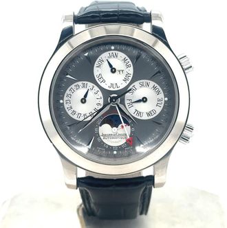 Jaeger-LeCoultre Pre-owned Jaeger LeCoultre Master Control Memovox GMT Automatic Grey Dial Mens Watch 146.3.95/1