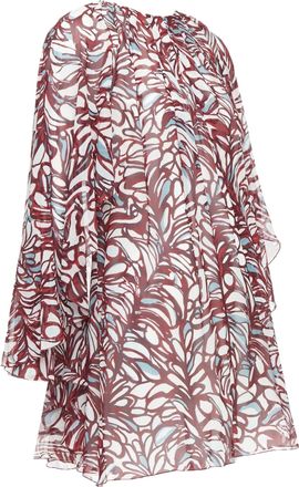 Giambattista Valli giamba abstract print cape dress