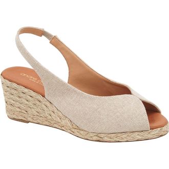 Andr&eacute; Assous Audrey Espadrille Wedge Sandal in Hemp Glitter Natural at Nordstrom Rack, Size 10