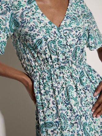 Apricot Paisley Border Angel Sleeve Dress in White at Nordstrom, Size Xx-Large