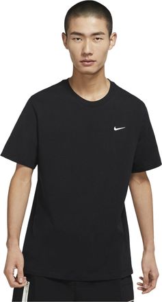 Nike Sportswear Solid Color Embroidered Logo Micro Mark Round Neck Casual Short Sleeve Black BV0508-010