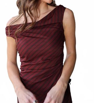 Nia Benedict One-Shoulder Top In Oxblood