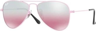 Ray-Ban Junior Aviator Gepolariseerde Zonnebril Roze/Bruin - unisex - Zonnebrillen - Roze - 52 MM - Accessoires
