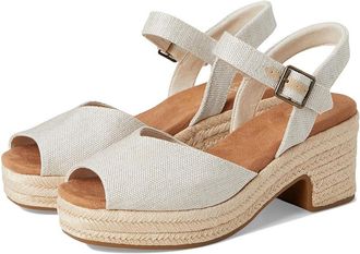Toms Isla Peep Toe Womens Sandals Natural : 9.5 B - Medium, Synthetic