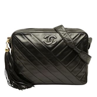 Chanel Pre-owned Quilted Lambskin Crossbody Bag - Dames - Pre-owned - Zwart - Maat: ONE Size Leer