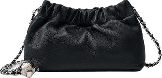 Generic Leather Women Shoulder Bags Brand Small Chain Flap, Compatible For Ladies Handbag Female Crossbody(Black)