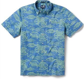 Reyn Spooner Mens Kauhulu Button Front Shirt In Blue Horizon