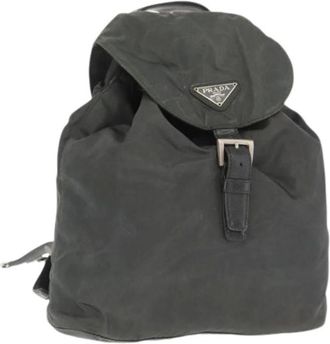 Prada Pre-owned Backpacks, female, Green, Size: ONE SIZE Pre-owned Nylon Backpack