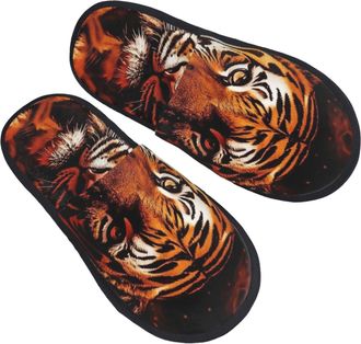 Generic Shoes Tiger In Fire Reusable Slippers Cotton Sliders For Big Kid Adult Outdoor M