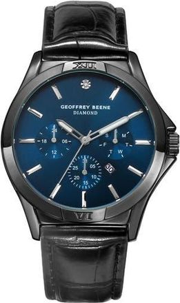 Geoffrey Beene Gen Diamond Bracelet Watch, 42mm in Gunmetal at Nordstrom Rack