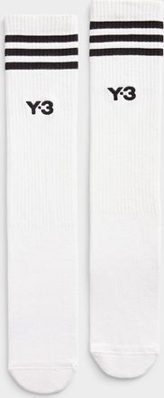 Yohji Yamamoto Mens Y-3 three-stripe logo sock