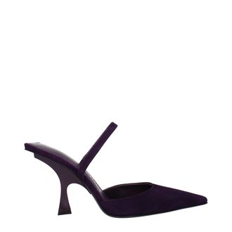 The Attico Purple Leather Stiletto Heel Womens Sandals
