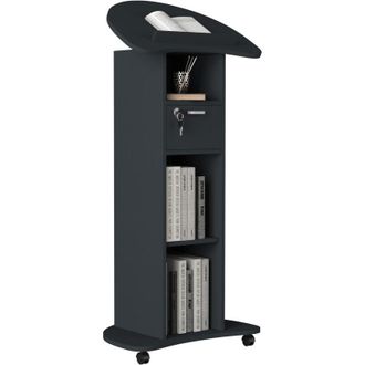 ebuy24 Consola De Altavoz M&oacute;vil Vcm Wood Dimensiones Aprox. Al. 110 A 120 Cm X An. 56 Cm X P. 37 Cm Desplazable Con Caj&oacute;n Escritorio De Pie Mesa De Pie Con P