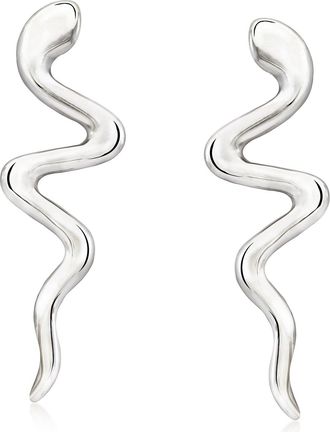 Ross-Simons Italian Sterling Silver Snake Drop Earrings