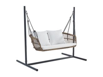 Vente-Unique Balanc&iacute;n de jard&iacute;n 2 plazas de resina natural trenzada claro - NUVEA