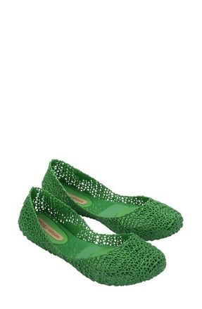 Melissa Campana Papel Flat in Metallic Green at Nordstrom, Size 9