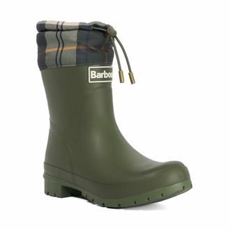 Dune London Womens Barbour Ladies Mowbray - Tartan Top Wellington Boots - Khaki - Size UK 6