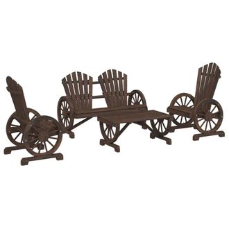vidaXL Vidaxl - Juego De Muebles De Jard&iacute;n 4 Piezas Madera Maciza De Abeto
