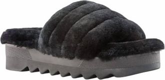 Cougar Womens Pozy Lambswool Slide Sandal In Black