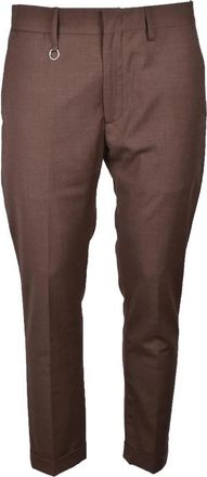 Golden Craft 1957 Tailored Brown Trousers with Mid-Rise Waist
