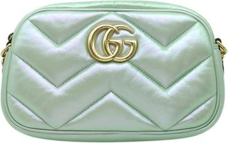 Gucci Pre-owned Gucci Small GG Marmont Matelasse Iridescent Nappa Crossbody Unisex ZZ5GJO7OLT38H81K