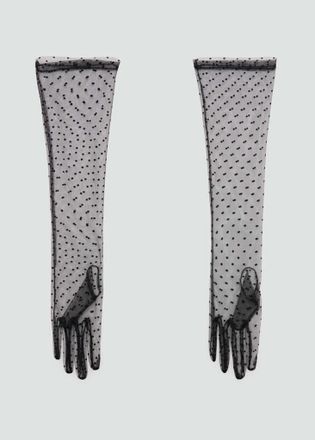 Mango Guanti lunari semitrasparenti nero - Donna - S - MANGO