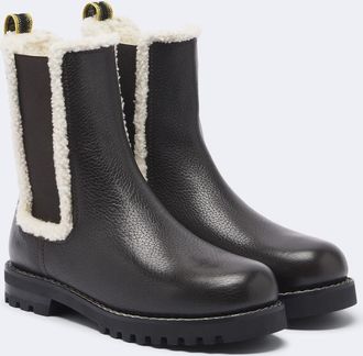 Fendi Botas chelsea de piel con borrego