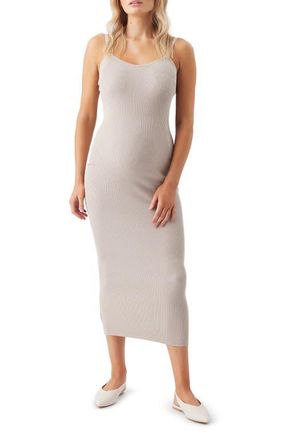 Ripe Celine Rib Knit Dress in Stone at Nordstrom, Size Medium Au