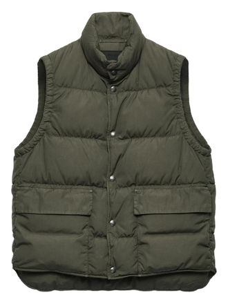 Prada stand-up collar patch-pockets gilet - Green