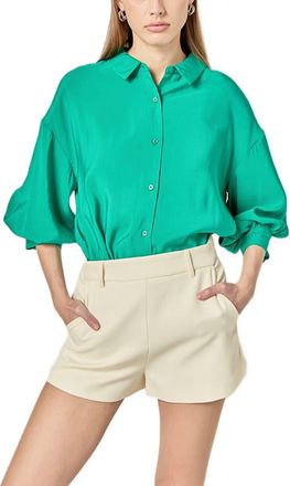 English Factory Balloon Sleeve Button-Up Shirt in Kelly Green at Nordstrom Rack, Size X-Small
