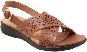 Softwalk Tillman Perforated Slingback Sandal in Luggage at Nordstrom Rack, Size 10.5