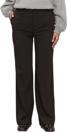 Tommy Hilfiger Rechte broek van viscosemix - Dames - Broeken - Bruin - Maat: S Viscose