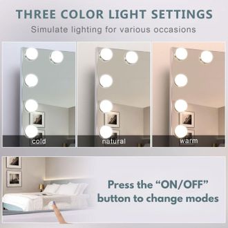 Kosy Koala Dressing Table Set with Bulb Lights 3-Way Mirror, Drawers & Stool - White & Gold - Hollywood Style