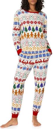 Bedhead Pajamas Holiday Print Stretch Organic Cotton Pajamas in Deck The Halls at Nordstrom, Size X-Small