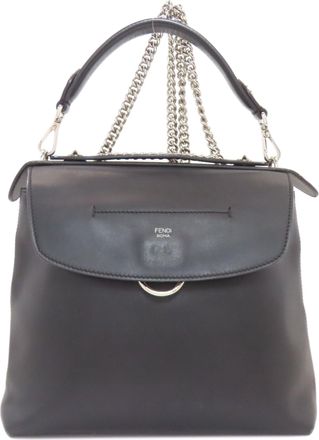 Fendi Black Leather Backpack (Pre-Owned)