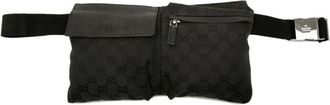 Gucci Black Canvas Leather Fanny Pack (Pre-Owned)