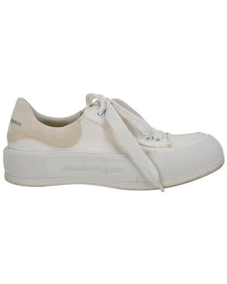 Alexander McQueen Alexander Mcqueen Womens Canvas Deck Skate Plimsoll Lace-Up Sneaker (Authentic Pre-Loved)
