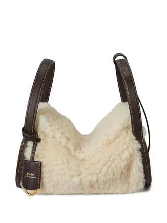 Polo Ralph Lauren Polo Play lammy leren duffeltas - Beige